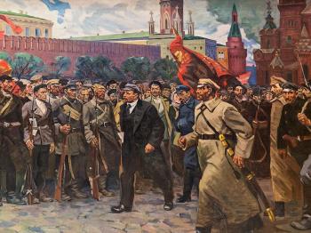 Lenin Leading The Bolsheviks by 
																			Ludmila Sergeevna Manevich
