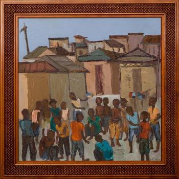 Village with people by 
																			Carlo Jean-Jacques