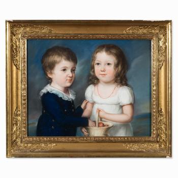 A siblings portrait by 
																			Joseph Darbes