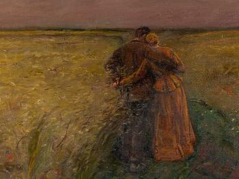 Couple in Landscape by 
																			Ludwig Julius Christian Dettmann