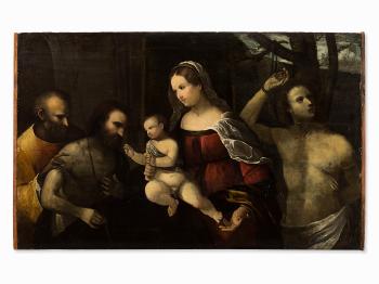 Madonna with Saints by 
																			Giovanni de Busi Cariani