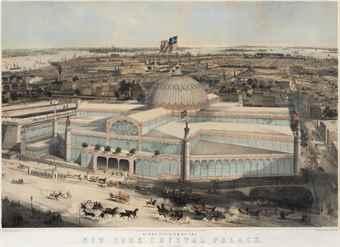 Bird's Eye View of the New York Crystal Palace and Environs by 
																	John Bachmann