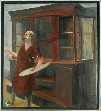 Self portrait by cabinet by 
																	Charles Garabedian