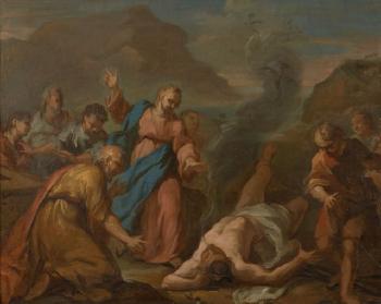 Le guérison du paralytique; Le Christ chassant les démons du coprs d'un homme by 
																			Bernard Joseph Wamps