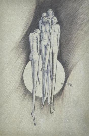 Standing figures by 
																			Enrique Santana