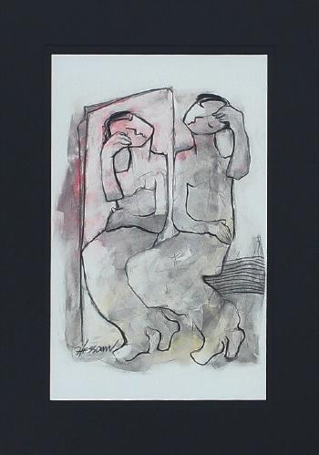Figure in Front of Mirror by 
																			Hessam Abrishami