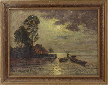 Moonlit Fishing Scene by 
																			Ernst Hugo Lorenz-Murowana