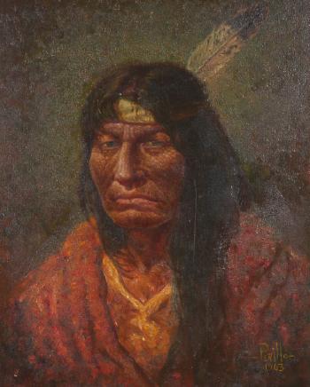 Portrait of Native American Indian brave by 
																			Gregory Perillo