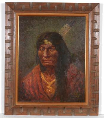 Portrait of Native American Indian brave by 
																			Gregory Perillo