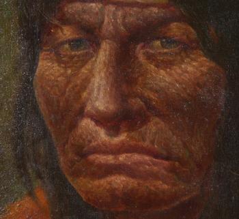 Portrait of Native American Indian brave by 
																			Gregory Perillo