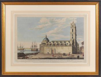 A View of the Franciscan Church & Convent in the City of Havana by 
																			Elias Dunford