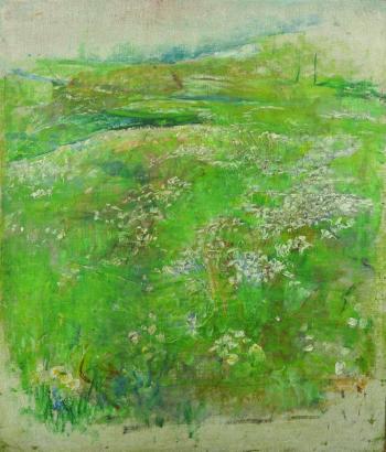 Study of flowers in a meadow by 
																			Annie Swynnerton