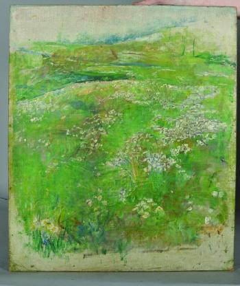 Study of flowers in a meadow by 
																			Annie Swynnerton