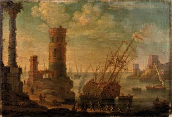 Scène de chantier naval by 
																	Johann Anton Eismann