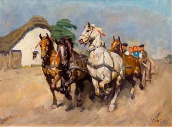 Les Chevaux au gallop by 
																	Janos Viski
