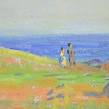 Couple walking on the coast by 
																			Joseph Sacks