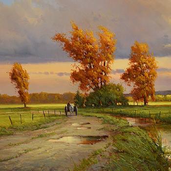 Autumn in the cow lands, Oosterbeek Holland by 
																			Andre Balyon