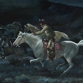 Riding in a night storm by 
																			Charles Damrow