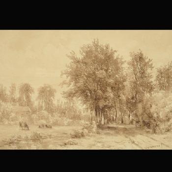 Woodland Landscape with Cattle & Barn by 
																			Jacob Jan van der Maaten