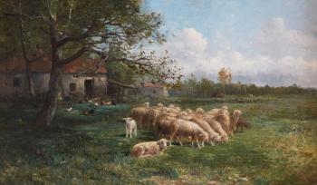 Moutons au pré by 
																	Albert Tibule Furcy de Lavault