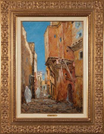 Femmes dans la ruelle à Alger by 
																	Henri d'Estienne