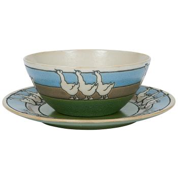 Geese bowl and under plate by 
																			Sara Galner