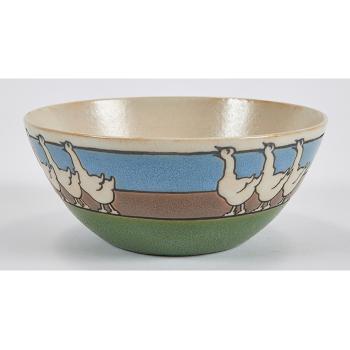 Geese bowl and under plate by 
																			Sara Galner