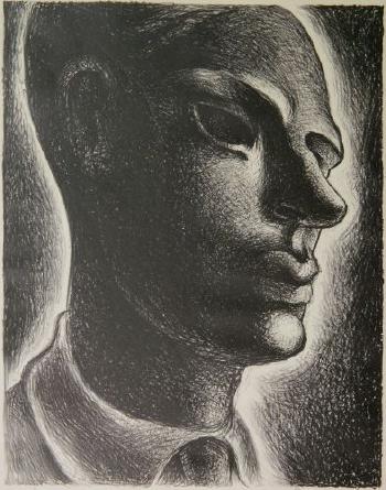Man's portrait by 
																			Emilio Amero