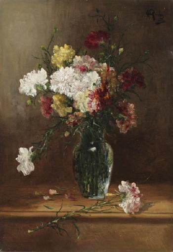 Le bouquet d'oeillets by 
																	Alfred Rouby