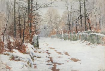 Paysage de neige by 
																	Joseph Clement Maxime Jeannot