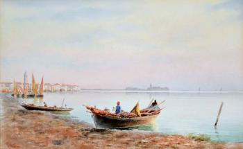 Barche in laguna by 
																	Pietro Galter