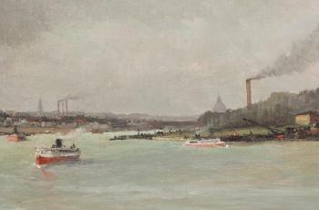 Banks of the Seine by 
																			Jules G Bahieu