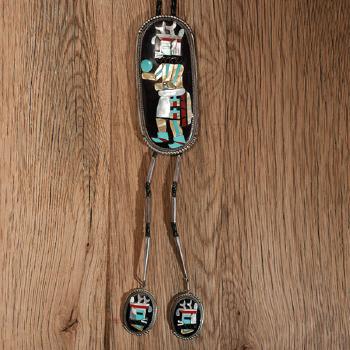 Carved Mosaic Bolo Tie by 
																			Beverly Etsate