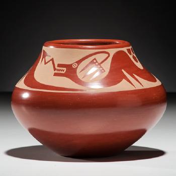 San Ildefonso Redware Pottery Jar by 
																			Popovi Da