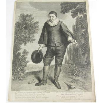 The comic actor Raimond Poissin as Crispin by 
																	Gerard Edelinck