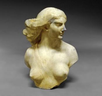 Bust of a nude, with flowing hair by 
																	Marnix d'Haveloose
