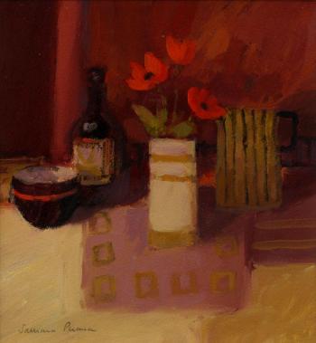 Still life in a red room by 
																	Salliann Putman