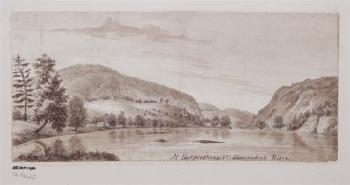 View on New River, VA; At Harpers Ferry, VA Shenandoah River by 
																			August Kolner