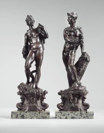 A pair of figures of Mars and Venus by 
																	Tiziano Aspetti