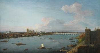 London, A view of the City of Westminster over the River Thames from Lambeth by 
																	Antonio Joli