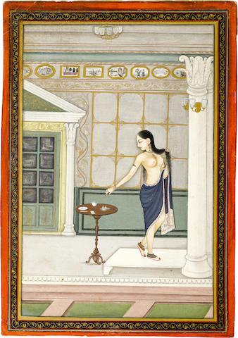 A painting of The Bather by 
																	 Lucknow School