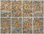 A group of eight thangkas from an Avadanakalpalata set by 
																			 Tibetan School