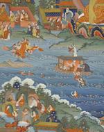 A group of eight thangkas from an Avadanakalpalata set by 
																			 Tibetan School