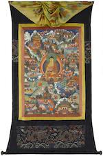 A group of eight thangkas from an Avadanakalpalata set by 
																			 Tibetan School