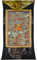 A group of eight thangkas from an Avadanakalpalata set by 
																			 Tibetan School