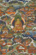 A group of eight thangkas from an Avadanakalpalata set by 
																			 Tibetan School