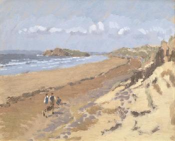 Burry Holms in Rhossili Bay by 
																	Edward Morland Lewis