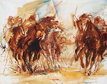 Horses in Battle by 
																	Bo Ake Adamsson