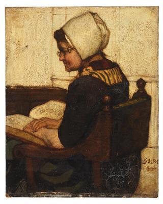 A woman reading by 
																			Matthijs Maris