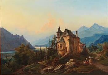 Resting by a manor house by 
																			Henry Jaeckel